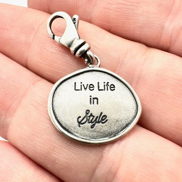 Silpada Womens Charm Sterling Silver Live Life In Style - Picture 2 of 2